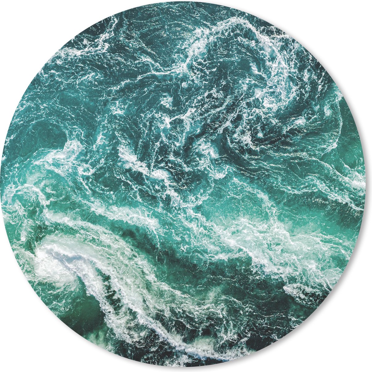 Muismat rond 30x30 cm - Mousepad Oceaan - Water - Zee - Luxe - Groen - Turquoise - Ronde muismatten