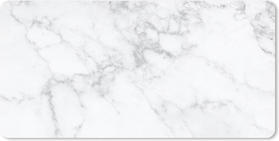 Bureau onderlegger 80x40 cm - Muismat Marmer - Wit - Grijs - Luxe - Marmer printlook - Steen - Bureaulegger xl - Desk mat beschermer - Computer muismatten