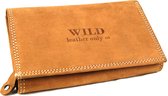Wild Leather Only !!! Portemonnee Dames Buffelleer - Camel kleur - (WDST-14018-40) -
