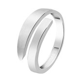 Lucardi Dames Zilveren ring mat/glans - Ring - 925 Zilver - Zilverkleurig - 18 / 57 mm