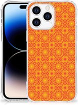 Hoesje ontwerpen Geschikt voor Apple iPhone 14 Pro Max Telefoon Hoesje met doorzichtige rand Batik Orange