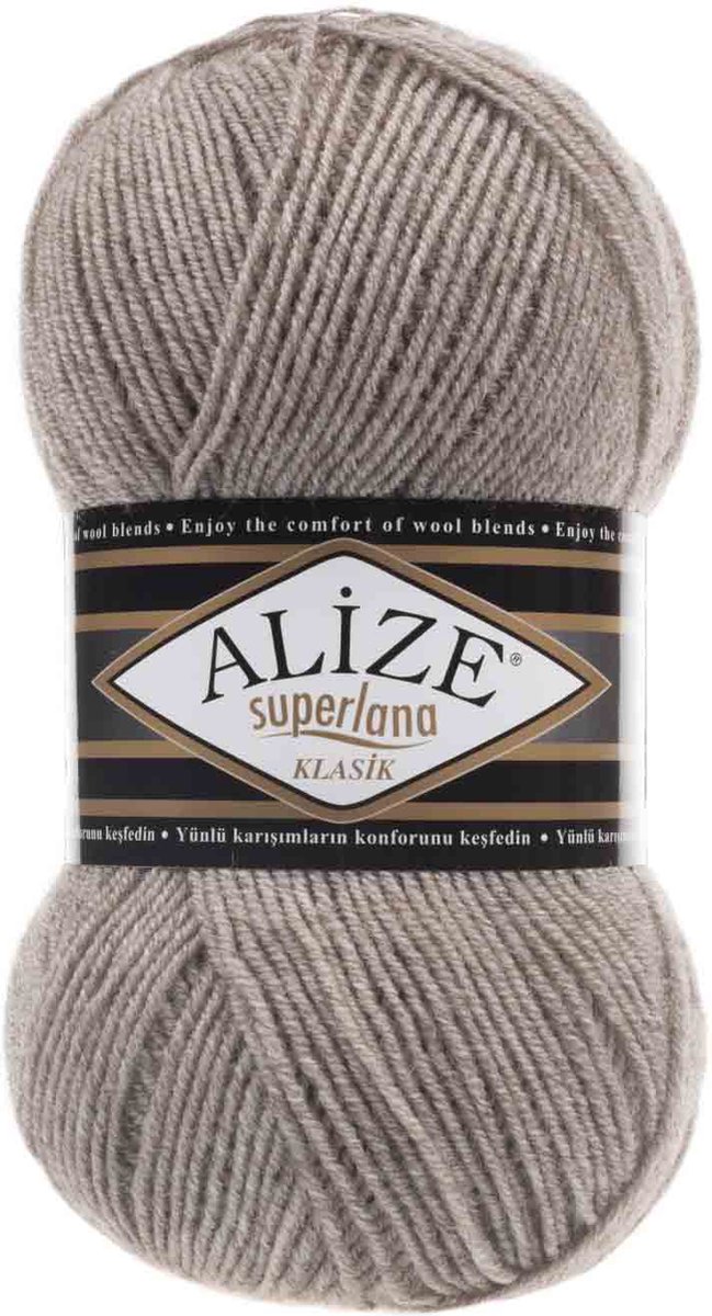 Alize Superlana Klasik Light Brown Melange 207 Pakket 5 Bollen 500 Gram