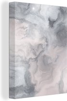 Canvas Schilderij Wolken - Abstract - Verf - 90x120 cm - Wanddecoratie