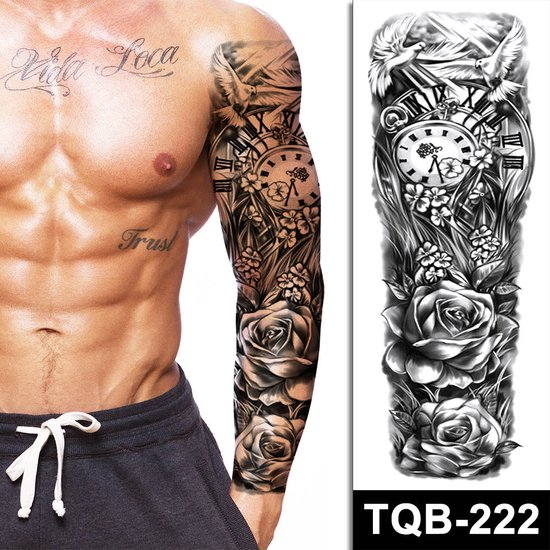 Compliment vloot Talloos Sleeve Tattoo - Tijdelijke Tattoo - Zwart/Wit Tattoo - Ontwerp Tattoo -  Vrouwen &... | bol.com