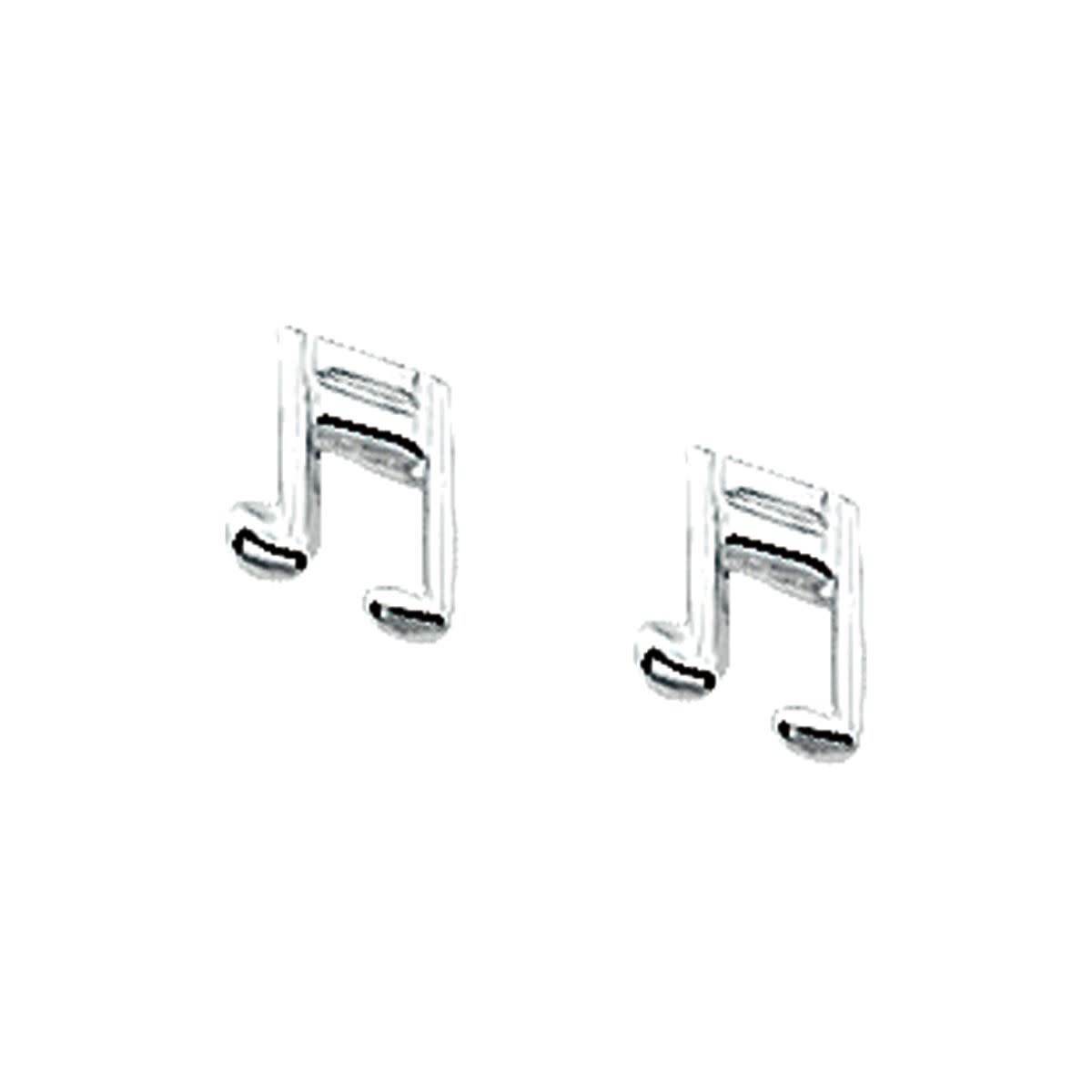TFT Oorknoppen Muzieknoot Zilver Glanzend 6 mm x 5 mm