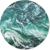 Muismat - Mousepad - Rond - Oceaan - Water - Zee - Luxe - Groen - Turquoise - 50x50 cm - Ronde muismat