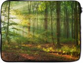 Housse ordinateur 15,6 pouces - Soleil - Forêt - Arbres - Nature - Automne - Housse ordinateur - Dimensions intérieures 39,5x29,5 cm