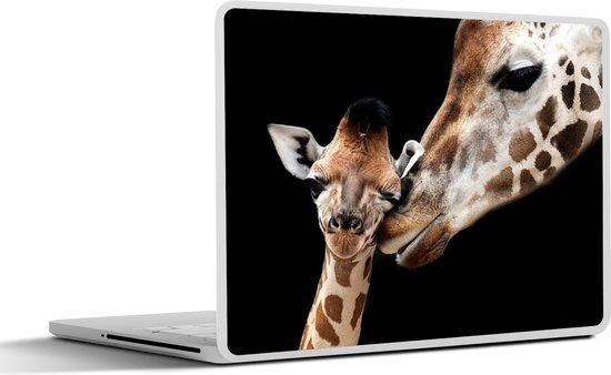 Laptop sticker - 17.3 inch - Giraffe - Dieren - Zwart - Portret ...