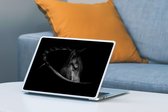 Laptop sticker - 14 inch - Paarden - Portret - Zwart - Dieren - 32x5x23x5cm - Laptopstickers - Laptop skin - Cover
