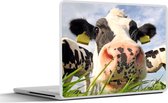 Laptop sticker - 10.1 inch - Koe - Boerderij - Gras - Dieren - 25x18cm - Laptopstickers - Laptop skin - Cover