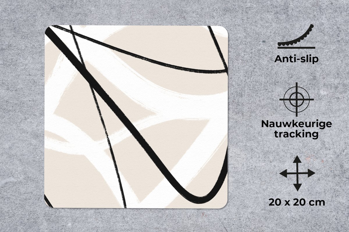 Muismat 20x20 cm - Mousepad Lijn - Abstract - Minimalisme - Pastel - Muismatten