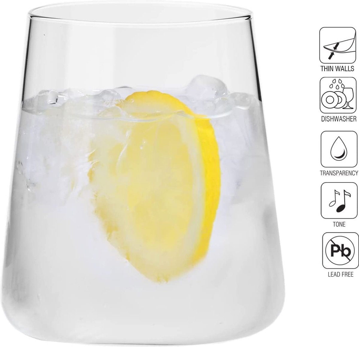 KROSNO | Water Sap Drinkglazen | Set van 12 stuks - 430 ml | Avant-Garde Collectie | Loodvrij Kristalglas | Perfect voor Thuis, Restaurants en Feesten | Vaatwasser Veilig — afbeelding 6