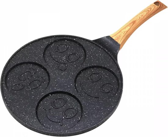 Pannenkoekenpan gietijzer - ø 24 x 2,5 cm - Zwart - Maysternya