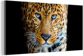 Décoration murale Métal - Aluminium Peinture Industrielle - Léopard - Animaux - Portrait - Animaux sauvages - Zwart - 120x60 cm - Dibond - Photo sur aluminium - Décoration murale industrielle - Pour le salon / chambre