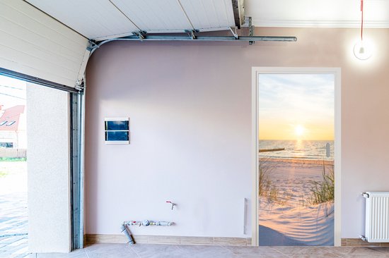 Sticker pour porte Plage - Soleil - Dune - Herbe - Sable - Horizon - 75x205 cm - Door Poster