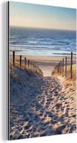 Wanddecoratie Metaal - Aluminium Schilderij Industrieel - Strand - Zee - Nederland - Duinen - Zon - 40x60 cm - Dibond - Foto op aluminium - Industriële muurdecoratie - Voor de woonkamer/slaapkamer