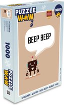 Puzzel Spreuken - Quotes - Beep beep - Robot - Hart - Kids - Jongens - Legpuzzel - Puzzel 1000 stukjes volwassenen