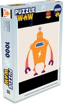 Puzzel Robot - Antenne - Oranje - Bliksemschicht - Jongen - Kids - Legpuzzel - Puzzel 1000 stukjes volwassenen
