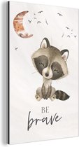 Décoration murale Métal - Peinture Aluminium Industriel - Aquarelle - Be brave - Citations - Enfants - Garçons - Filles - 120x180 cm - Dibond - Photo sur aluminium - Décoration murale industrielle - Pour le salon/chambre