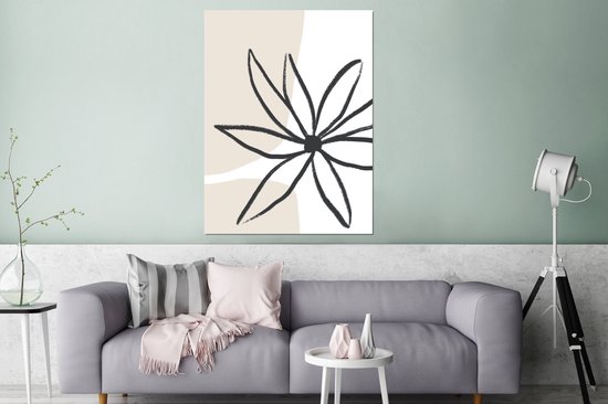 Wanddecoratie Metaal - Aluminium Schilderij Industrieel - Bloemen - Minimalisme - Pastel - 120x160 cm - Dibond - Foto op aluminium - Industriële muurdecoratie - Voor de woonkamer/slaapkamer