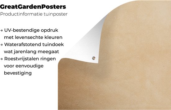 Affiche de jardin structure en cuir couleur claire 120x80 cm - Toile de jardin / Toile d'extérieur / Peintures d'extérieur (décoration de jardin)