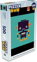 Puzzel Robot - Gezicht - Antenne - Blauw - Jongens - Legpuzzel - Puzzel 500 stukjes
