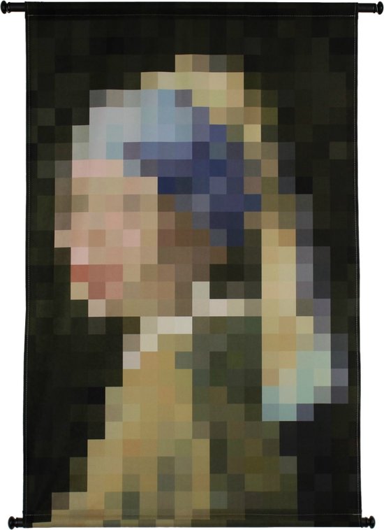 Wandkleed Meisje met de Parel 72 x 106 cm - wanddoek - Vermeer - Kerstens - Incl. ophang systeem - Meisje met de Parel poster