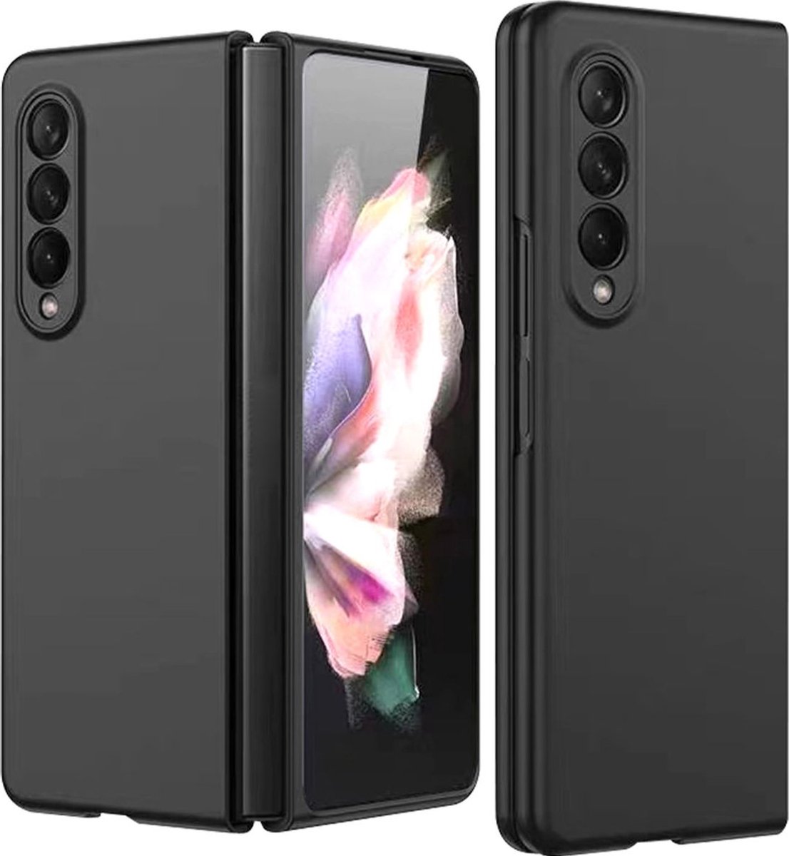 Mobigear Hoesje geschikt voor Samsung Galaxy Z Fold 4 Telefoonhoesje Hardcase | Mobigear Colors Backcover | Galaxy Z Fold 4 Case | Back Cover - Zwart