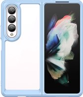 Mobigear Hoesje geschikt voor Samsung Galaxy Z Fold 4 Telefoonhoesje Hardcase | Mobigear Crystal Backcover | Galaxy Z Fold 4 Case | Back Cover - Transparant /Blauw | Transparant,blauw
