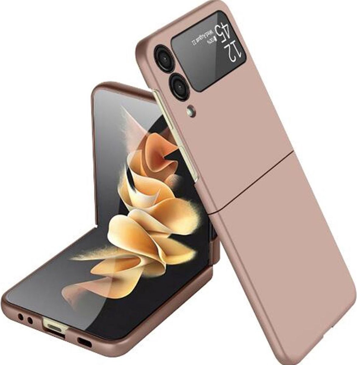 Mobigear Hoesje geschikt voor Samsung Galaxy Z Flip 4 Telefoonhoesje Hardcase | Mobigear Colors Backcover | Galaxy Z Flip 4 Case | Back Cover - Goud