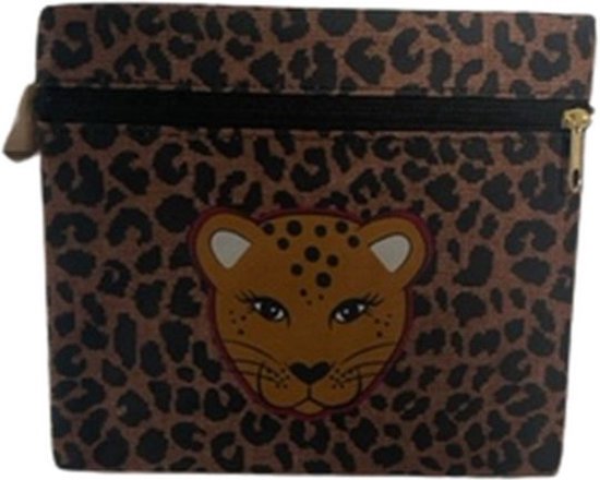 Sac à Sandwich Lavable Imprimé Panthère Avec Panthère - Réutilisable - Marron / Zwart - Katoen - Ø 36 cm