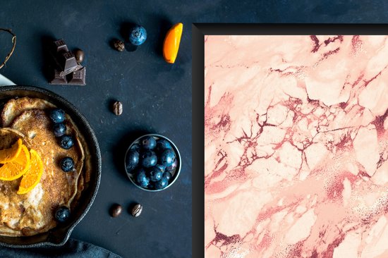 KitchenYeah® Inductie beschermer 59x52 cm - Roze - Stenen - Marmer print - Kookplaataccessoires - Afdekplaat voor kookplaat - Inductiebeschermer - Inductiemat - Inductieplaat mat