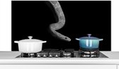 Spatscherm keuken 120x60 cm - Kookplaat achterwand Dieren - Slang - Zwart - Wit - Portret - Muurbeschermer - Spatwand fornuis - Hoogwaardig aluminium