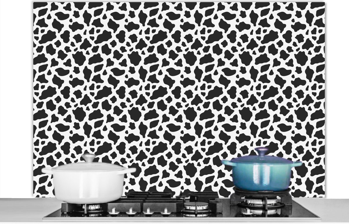 Spatscherm keuken - Design - Print - Dieren - Zwart wit - Achterwand keuken - 120x80 cm - Spatwand