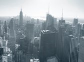 Fotobehang - New York City skyline zwart en wit.