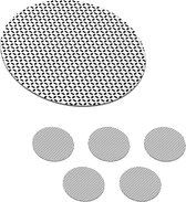 Onderzetters voor glazen - Rond - Zwart - Wit - Geometrie - Patronen - Abstract - 10x10 cm - Glasonderzetters - 6 stuks
