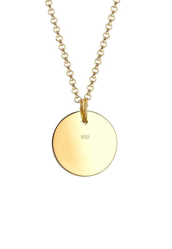Initial E Ketting - Zirkonia - 18K Verguld Goud