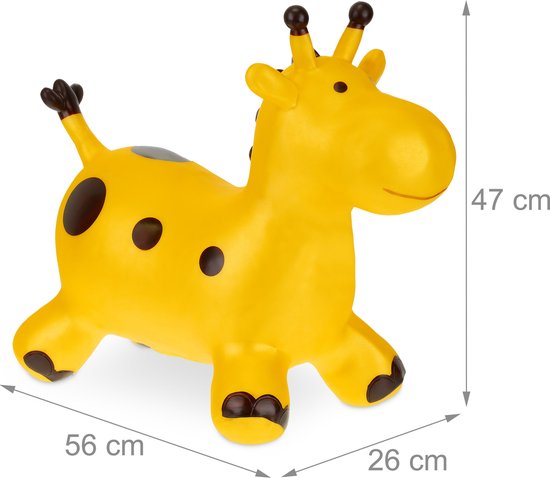 Relaxdays skippydier girafe - jusqu'à 50 kg - gonflable - tout-petits -  skippyybeest 