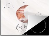 KitchenYeah® Inductie beschermer 71x52 cm - Kinderen - Spreuken - Big happy dreams - Jongens - Meisjes - Waterverf - Kookplaataccessoires - Afdekplaat voor kookplaat - Inductiebeschermer - Inductiemat - Inductieplaat mat