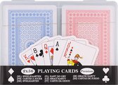 Speelkaarten  voor pesten of poker 2 X 56 kaarten In Bewaardoos - 2 pakjes speelkaarten
