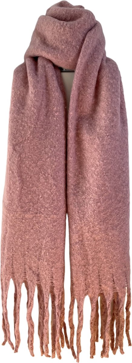 ASTRADAVI Winter Sjaals - Sjaal - Warme en Zachte Dames Omslagdoek - Lange Sjaal 200x50 cm - Roze