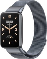 Milanees Smartwatch bandje - Geschikt voor Xiaomi Smart Band 7 Pro Milanese band - space grey - Strap-it Horlogeband / Polsband / Armband