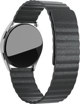 Strap-it smartwatch bandje leer 22mm - Magnetisch leren loop bandje geschikt voor Huawei Watch GT 2 46mm / GT 3 46mm / GT 3 Pro 46mm / GT 2 Pro / Watch 3 / Watch 3 Pro - Polar Vantage M / M2 / V3 / Grit X / Grit X Pro - zwart