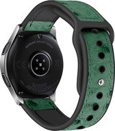 Strap-it smartwatch bandje 22mm - Leren hybrid siliconen bandje geschikt voor Samsung Galaxy Watch 46mm / Gear S3 Classic & Frontier / Galaxy Watch 3 45mm / Amazfit GTR 47mm / GTR 2 / GTR 3 / GTR 4 - groen