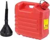 Eda Fuel jerrycan - rouge - plastique - 20 litres - avec entonnoir de remplissage - 39 cm