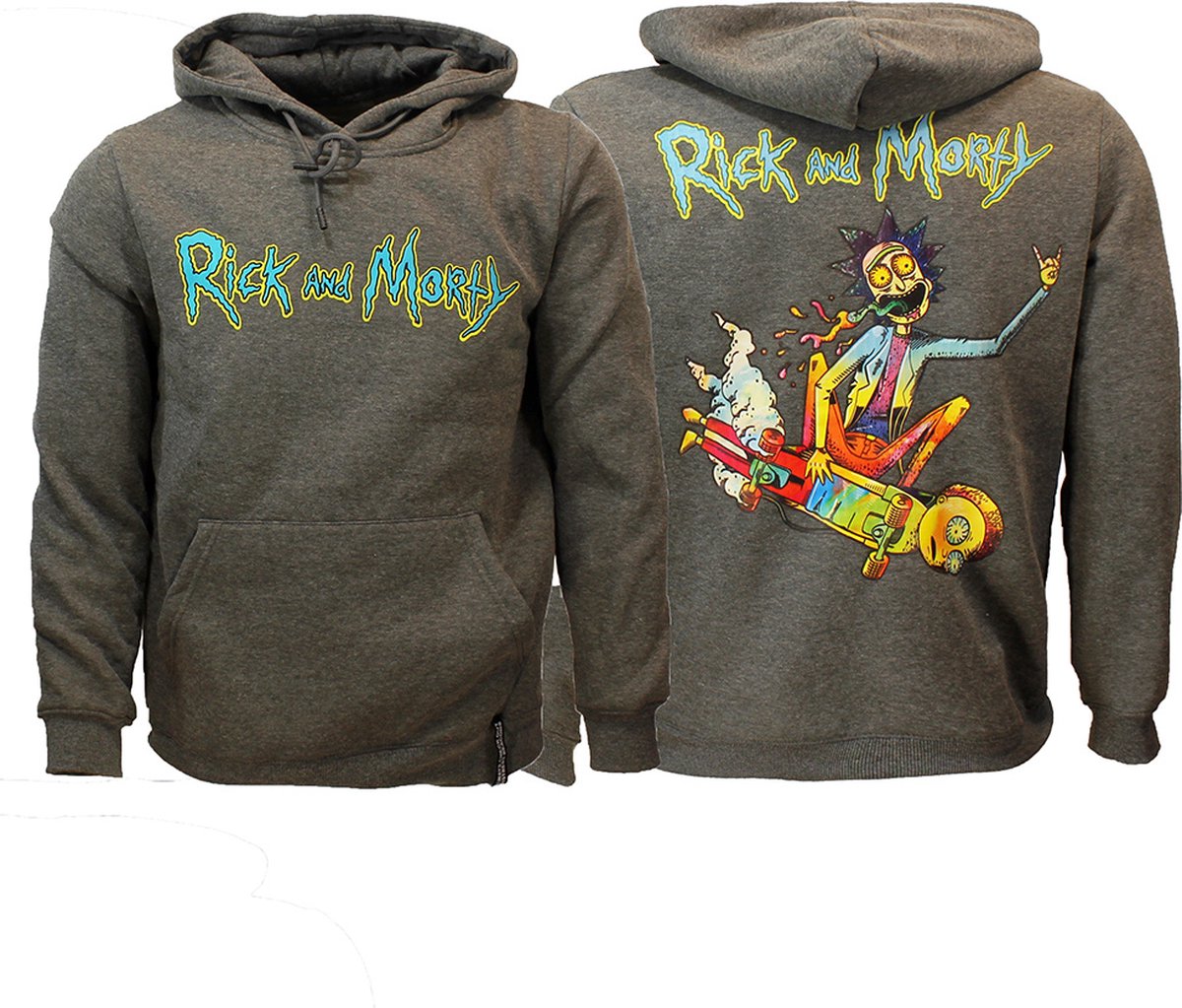 Rick & Morty Acid Rick Hoodie Trui Sweater Anthracite - Officiële Merchandise