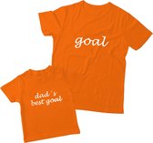 Matching oranje shirts Vader & Kind | WK Goal | Papa maat L & Zoon maat 92 | Eenmannenkado.nl