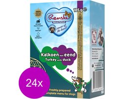 24x Renske Vers Tetra Hondenvoer Nat Kalkoen met Eend 185 gr