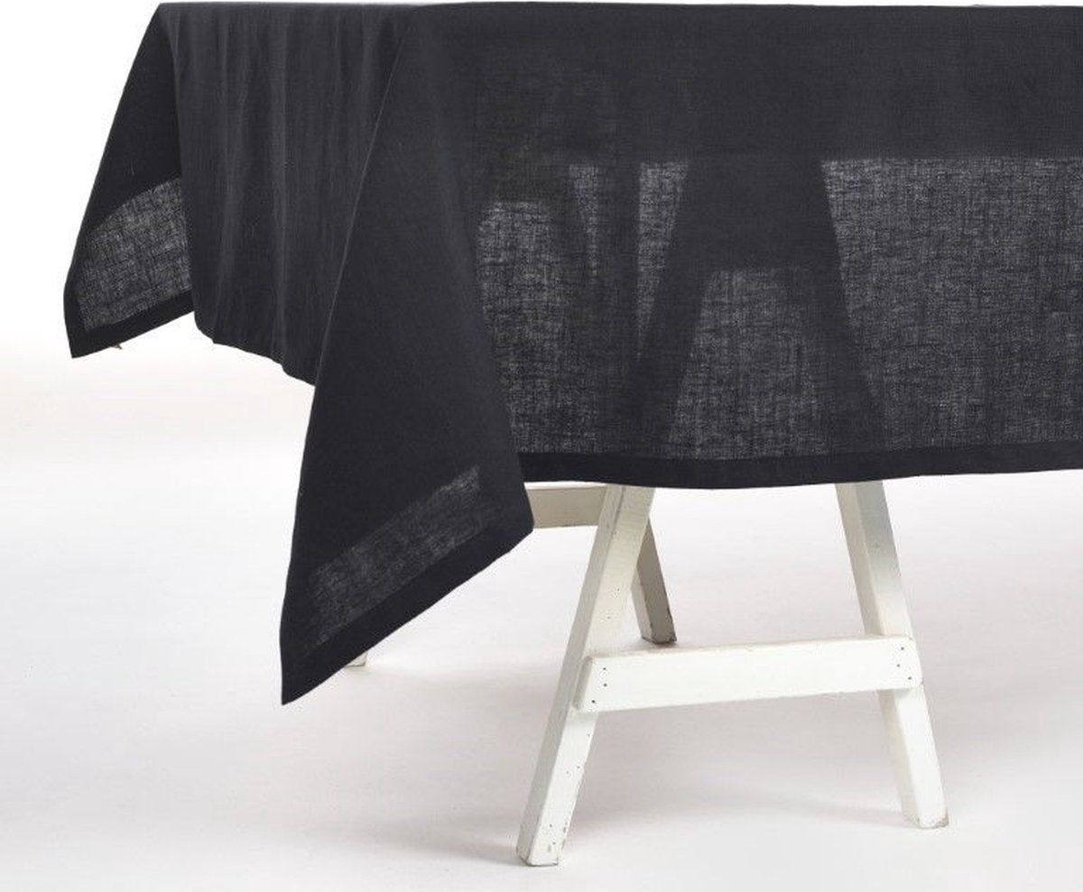 Tafelkleed 100% katoen | Richmond Licorice| Tafellaken Zwart | 250x150cm