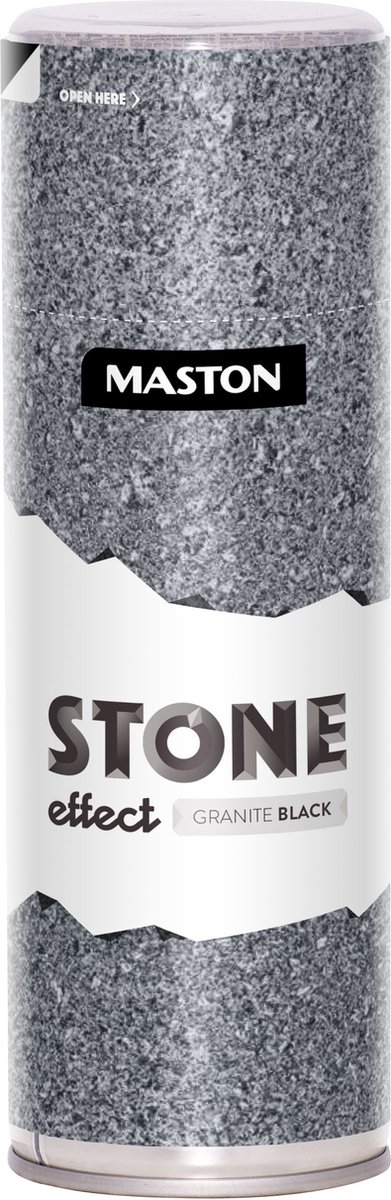 Maston Stone Effect - steeneffect spuitverf - Granite black - 400 ml - spuitbus verf